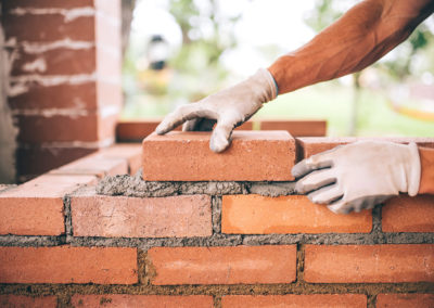 Professional laying bricks