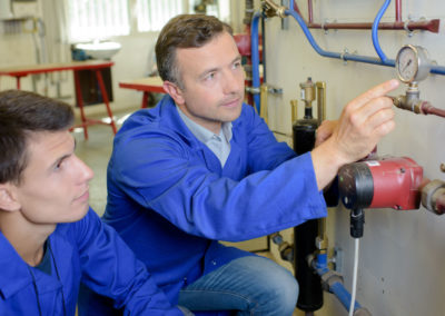 HVAC Technician teaching students